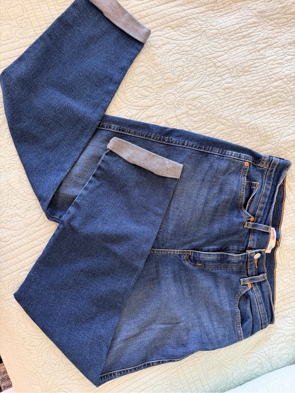2 pairs Levi boyfriend Blue Women’s Jeans with Cuffed Hem
